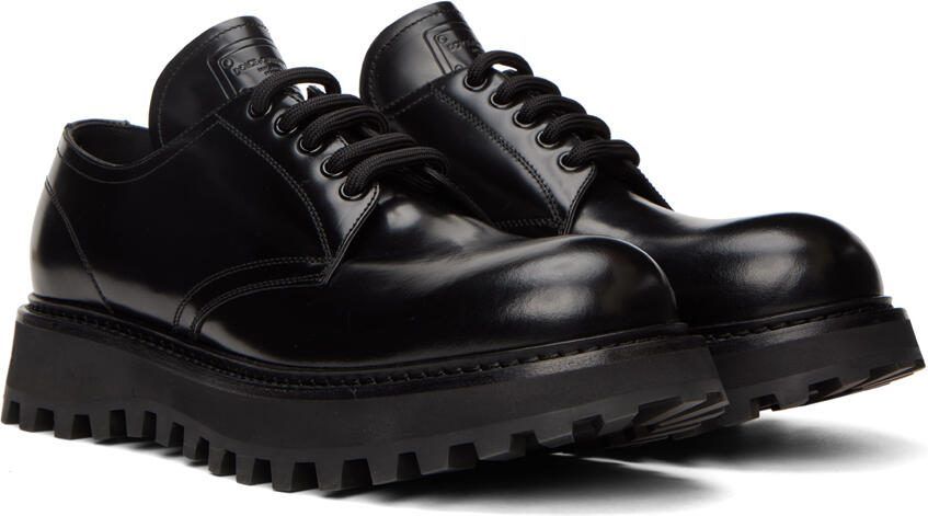 Dolce  Gabbana Black Brushed Derbys - Picture 2