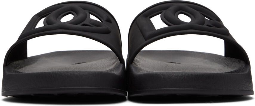 Dolce  Gabbana Black Cut-Out Logo Sandals - Picture 3