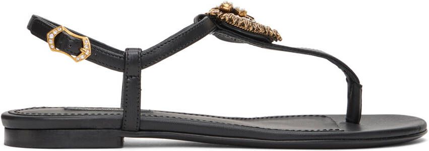 Dolce  Gabbana Black Devotion Sandals - Picture 5