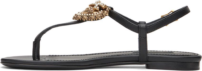 Dolce  Gabbana Black Devotion Sandals - Picture 4