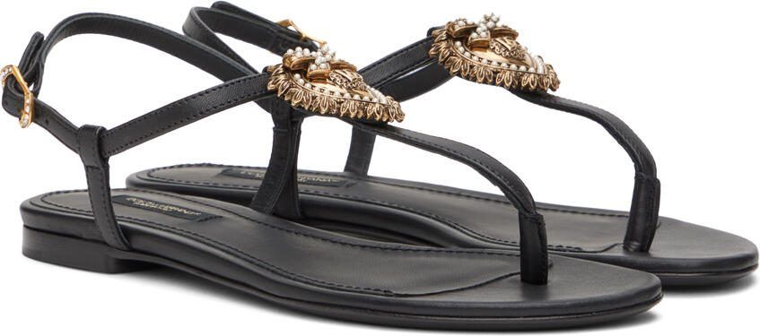 Dolce  Gabbana Black Devotion Sandals - Picture 2