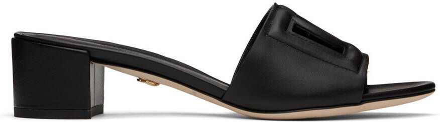 Dolce  Gabbana Black 'DG' Heeled Sandals - Picture 3