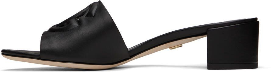 Dolce  Gabbana Black 'DG' Heeled Sandals - Picture 2