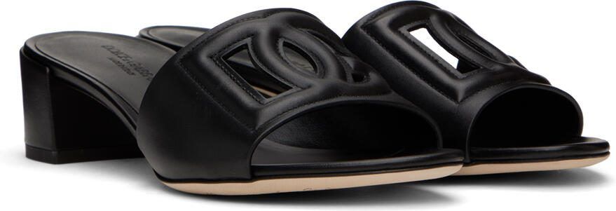 Dolce  Gabbana Black 'DG' Heeled Sandals