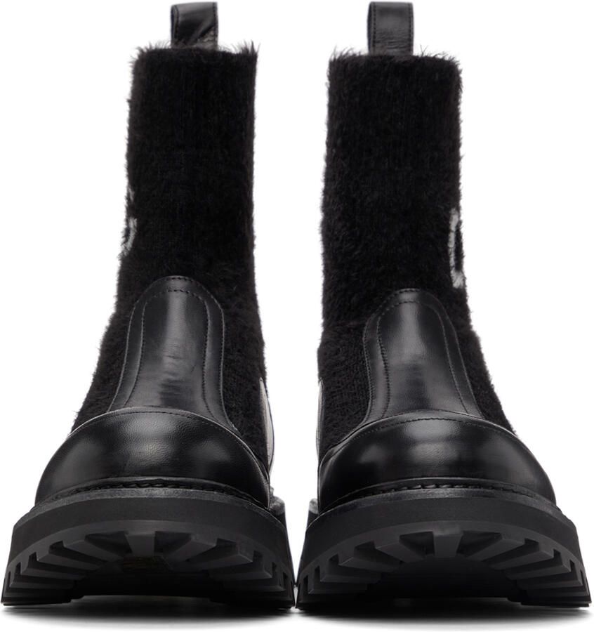 Dolce  Gabbana Black Hors Sock Ankle Boots