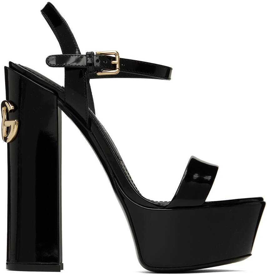 Dolce  Gabbana Black Keira Heeled Sandals - Picture 5