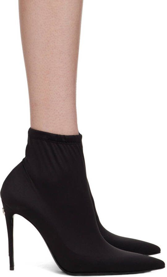 Dolce  Gabbana Black Kim Kardashian Edition Stretch Jersey Boots