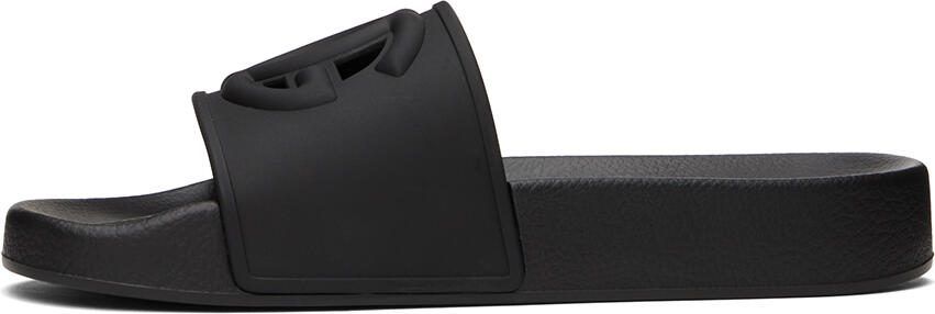 Dolce  Gabbana Black Logo Cutout Slides - Picture 4