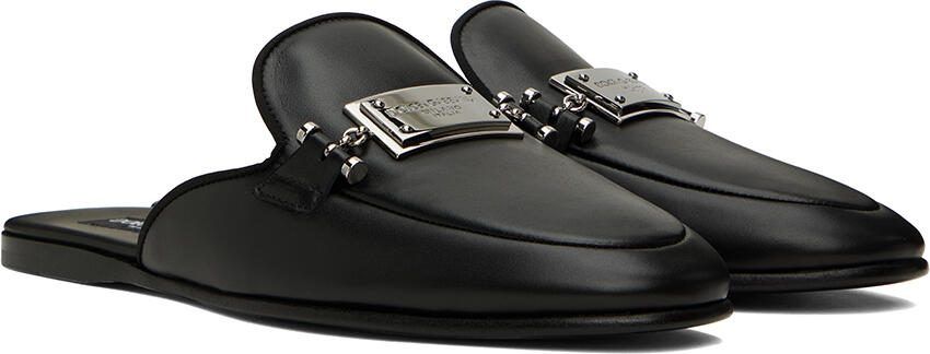 Dolce  Gabbana Black Logo Loafers - Picture 2