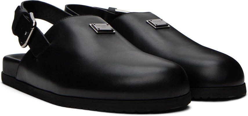 Dolce  Gabbana Black Logo Mules - Picture 2