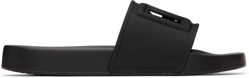 Dolce  Gabbana Black Logo Sandals - Picture 5
