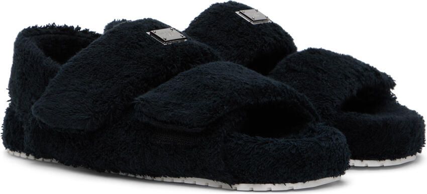 Dolce  Gabbana Black Logo Sandals