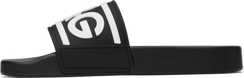Dolce  Gabbana Black Logo Sandals - Picture 4
