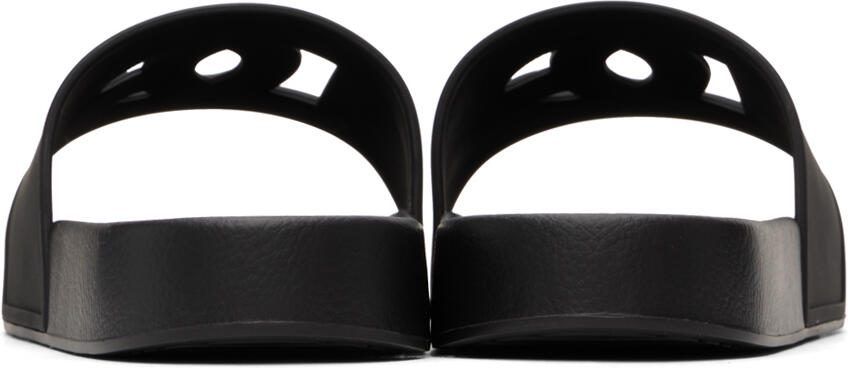 Dolce  Gabbana Black Logo Sandals