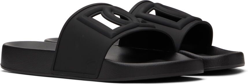 Dolce  Gabbana Black Logo Sandals - Picture 3