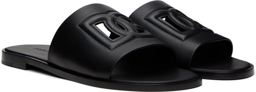 Dolce  Gabbana Black Logo Slides - Picture 2