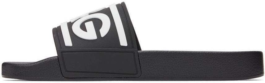 Dolce  Gabbana Black Logo Slides - Picture 4