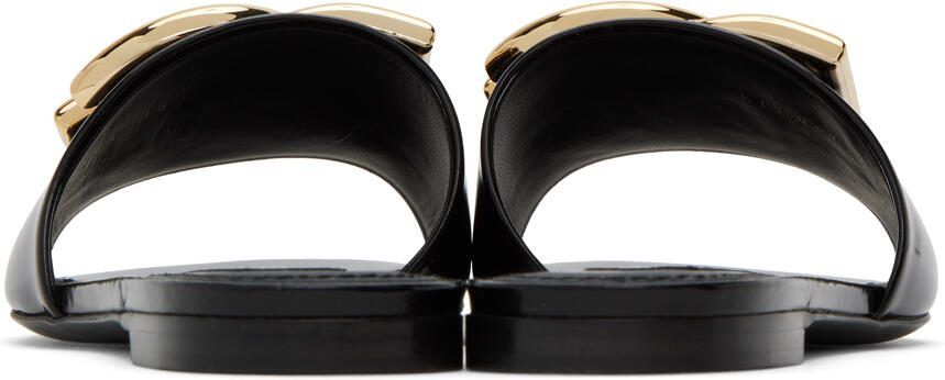 Dolce  Gabbana Black Logo Slides