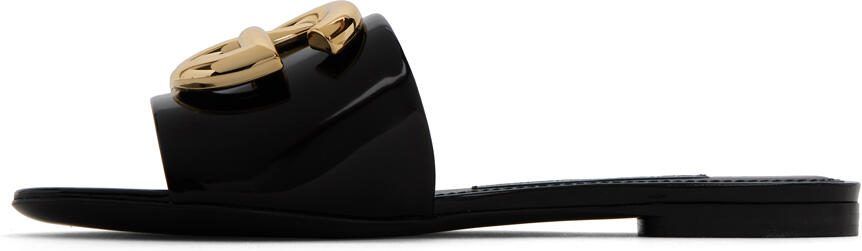 Dolce  Gabbana Black Logo Slides - Picture 4