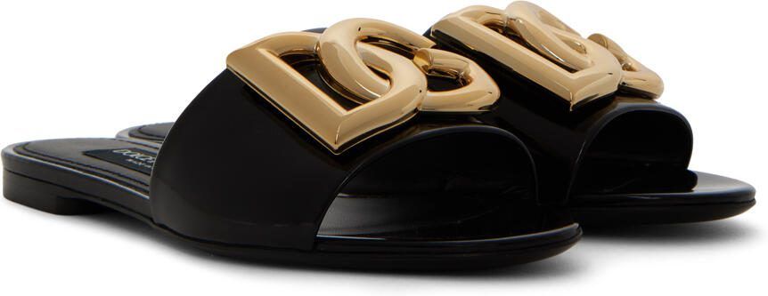 Dolce  Gabbana Black Logo Slides - Picture 2