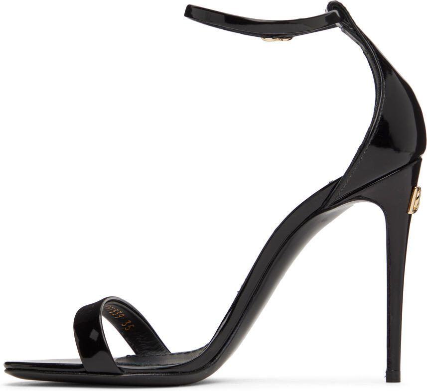 Dolce  Gabbana Black Polished Heeled Sandals - Picture 3