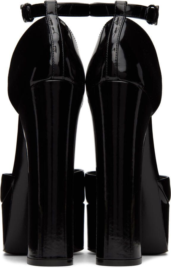 Dolce  Gabbana Black Polished Platform Heels - Picture 3