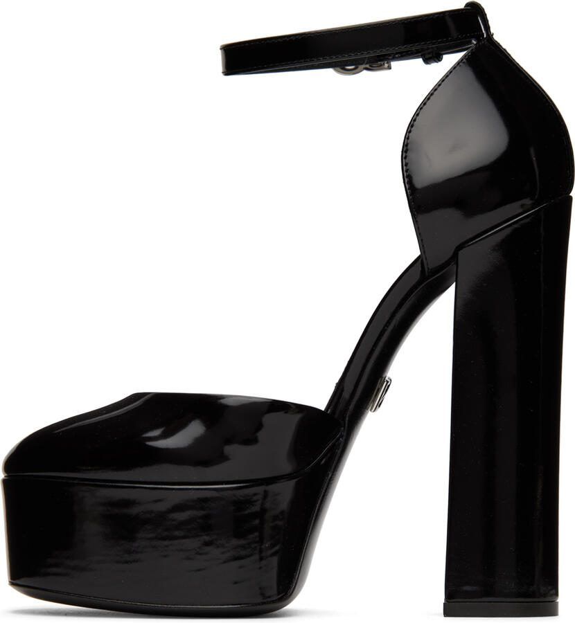 Dolce  Gabbana Black Polished Platform Heels