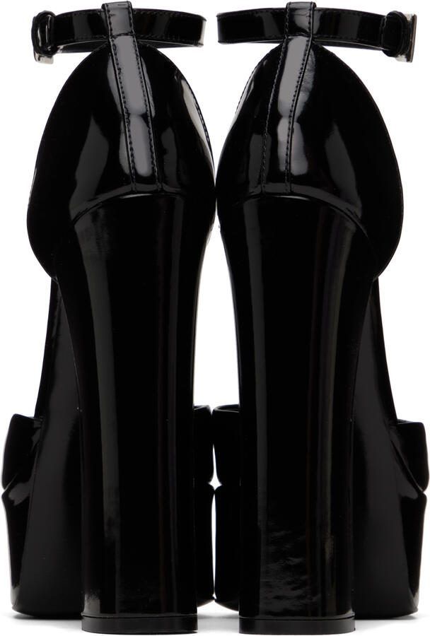Dolce  Gabbana Black Polished Platform Heels - Picture 3