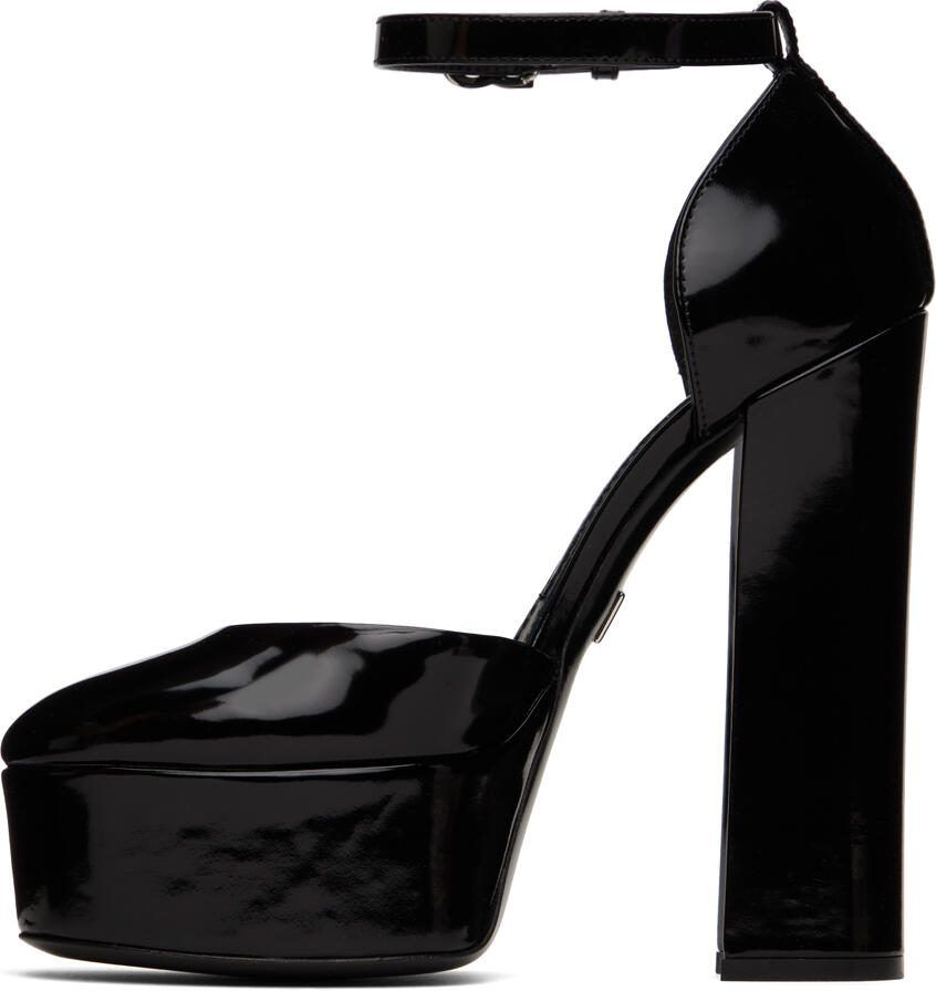 Dolce  Gabbana Black Polished Platform Heels - Picture 2
