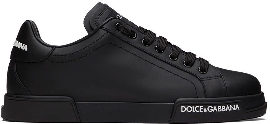 Dolce  Gabbana Black Portofino Low-Top Sneakers - Picture 5