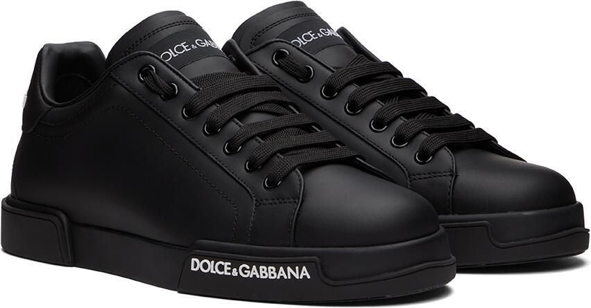 Dolce  Gabbana Black Portofino Low-Top Sneakers - Picture 2