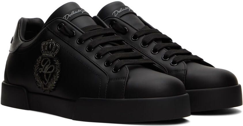 Dolce  Gabbana Black Portofino Sneakers - Picture 2