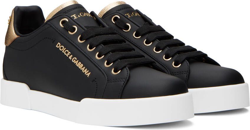 Dolce  Gabbana Black Portofino Sneakers - Picture 2