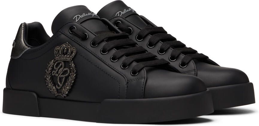Dolce  Gabbana Black Portofino Sneakers - Picture 2