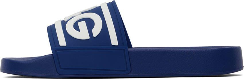 Dolce  Gabbana Blue Logo Slides - Picture 3