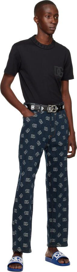 Dolce  Gabbana Blue Logo Slides - Picture 4