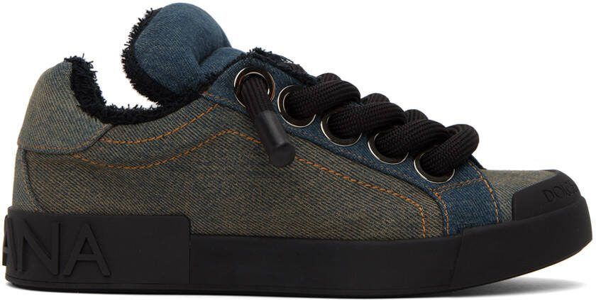 Dolce  Gabbana Blue Portofino Sneakers - Picture 5