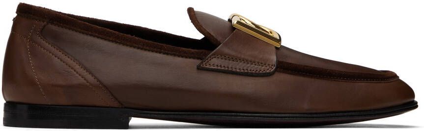 Dolce  Gabbana Brown Calfskin Slippers - Picture 4