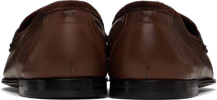 Dolce  Gabbana Brown Calfskin Slippers