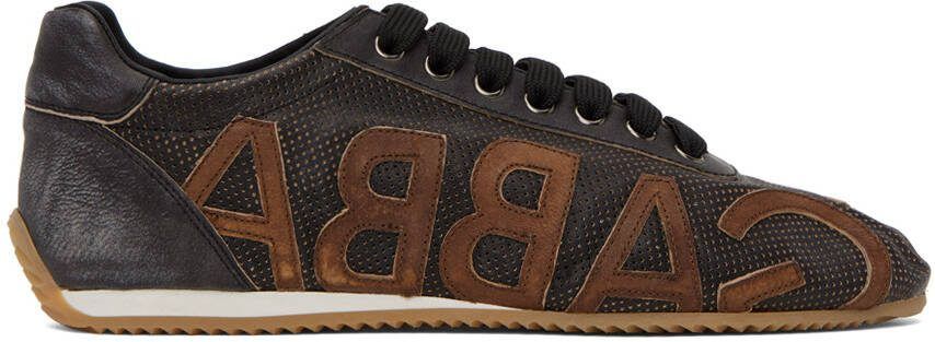 Dolce  Gabbana Brown Perforated Sneakers - Picture 5