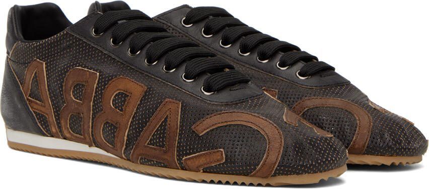 Dolce  Gabbana Brown Perforated Sneakers - Picture 2