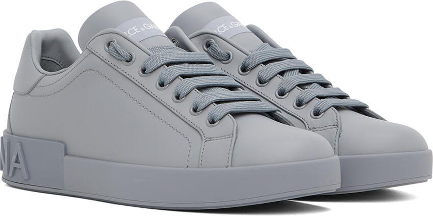 Dolce  Gabbana Gray Portofino Sneakers - Picture 2