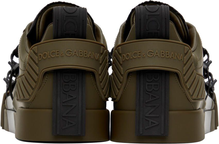 Dolce  Gabbana Khaki Portofino Low-Top Sneakers