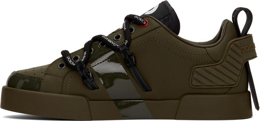 Dolce  Gabbana Khaki Portofino Low-Top Sneakers - Picture 3