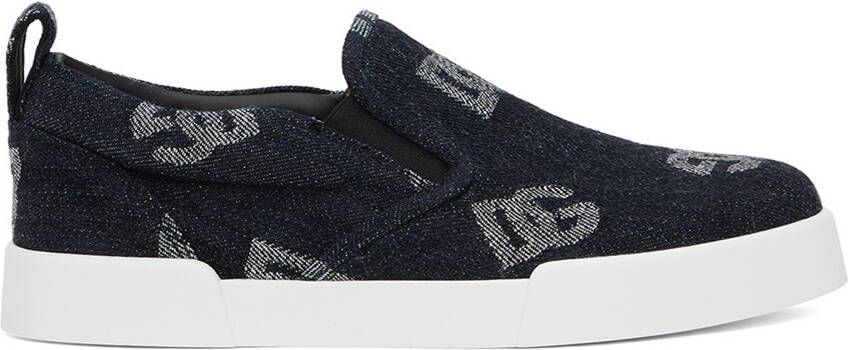 Dolce  Gabbana Navy Portofino Sneakers - Picture 5