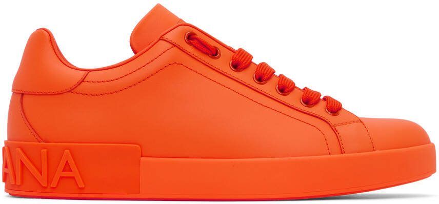 Dolce  Gabbana Orange Portofino Sneakers - Picture 5