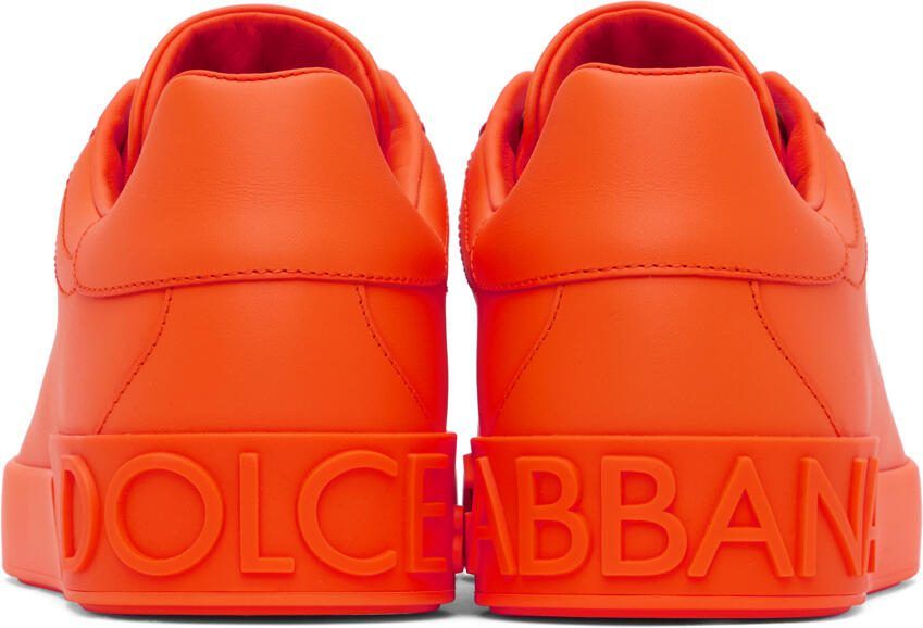 Dolce  Gabbana Orange Portofino Sneakers