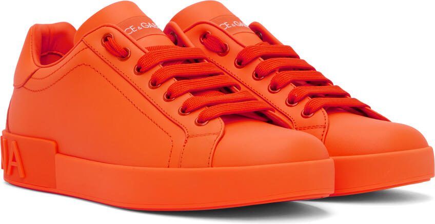 Dolce  Gabbana Orange Portofino Sneakers - Picture 2