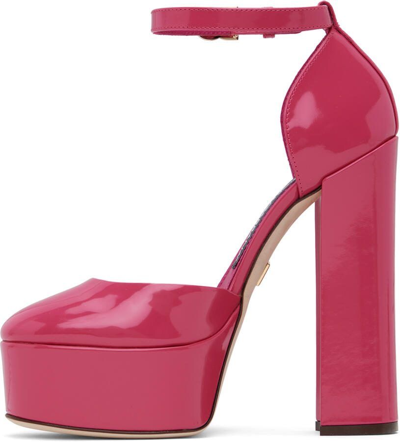 Dolce  Gabbana Pink Polished Platform Heels