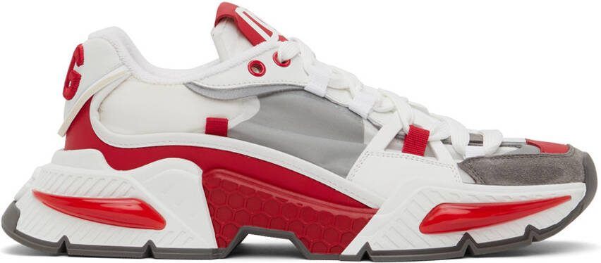 Dolce  Gabbana Red  White Airmaster Low-Top Sneakers - Picture 5